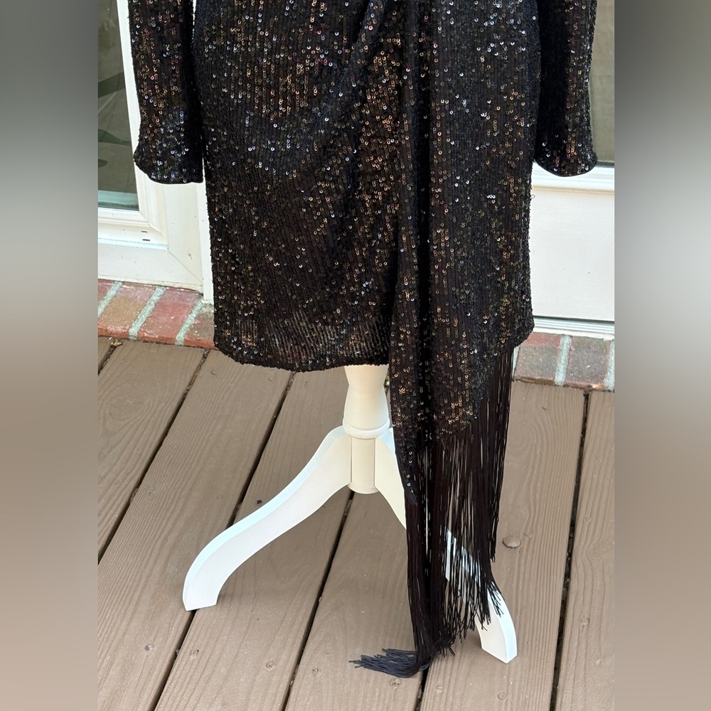 Belle Badgley Mischka Black Sequin Dress Size 8- Beautiful 😍 - Picture 6 of 7